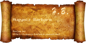 Hugyecz Barbara névjegykártya